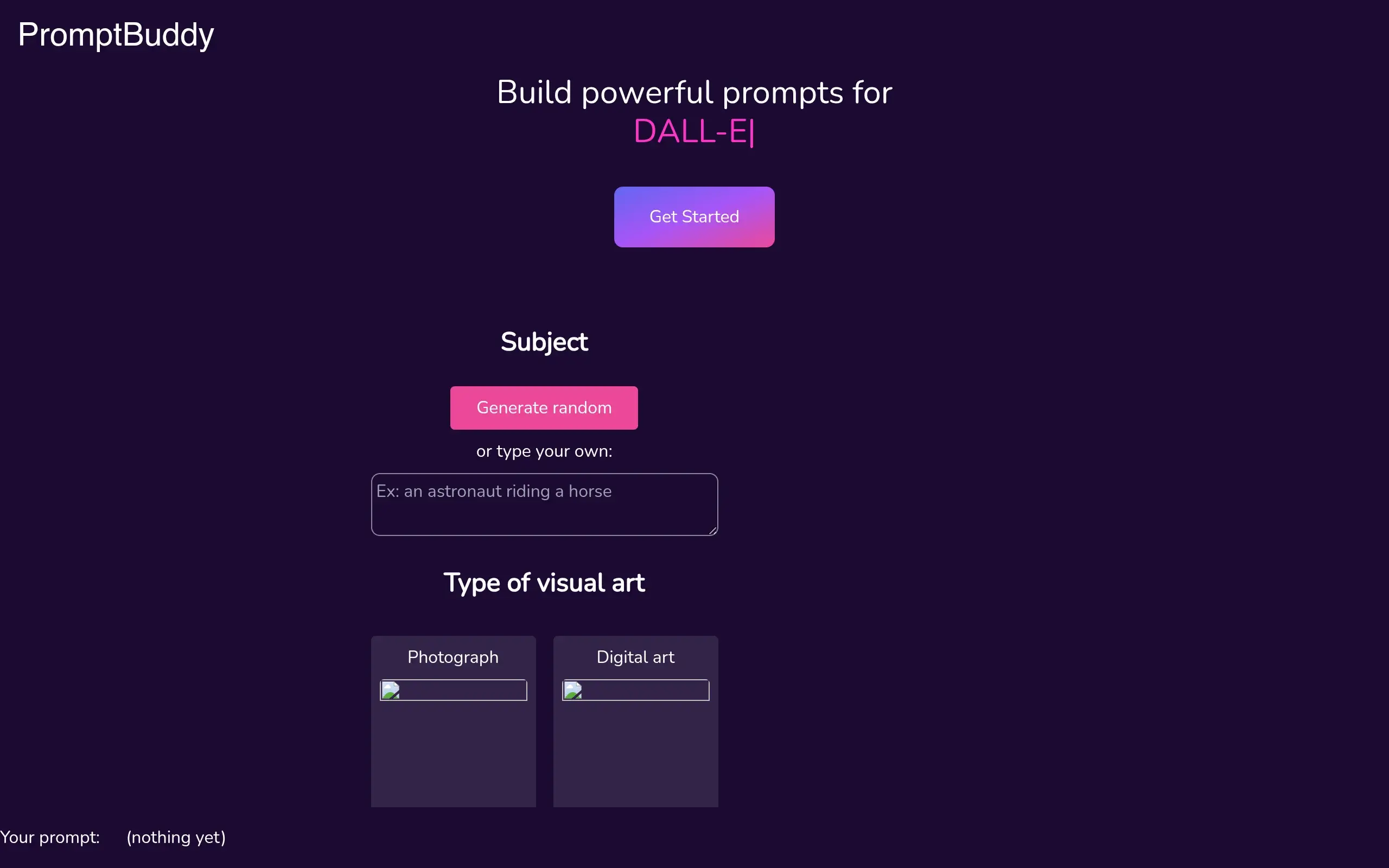 Screenshot prompt-generator